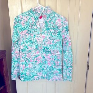 Lillie Pulitzer Colorful Patterned Quarter-Zip Pullover